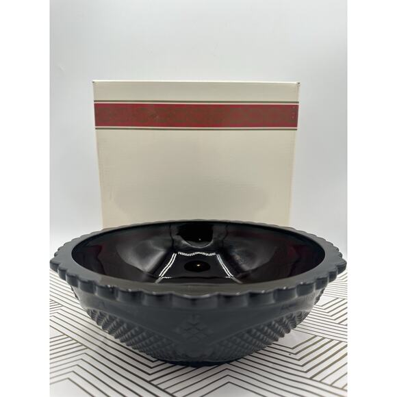 Vintage 1876 Avon Cape Cod Ruby Red 8 1/2" Serving Dish New In Box - Picture 3 of 7